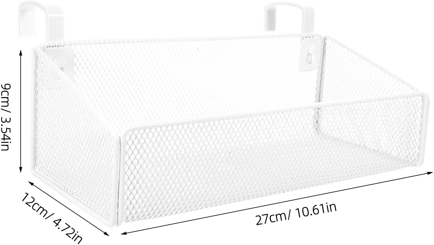 Luxshiny Bedside Hanging Storage Basket, Beside Shelf Metal Organizer Rack | No Drilling Required, Attaches to Bed Frame or Desk, Stores Phone and Books, 1 Basket with 10 Hooks