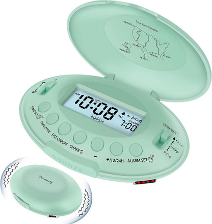 DreamSky Vibrating Alarm Clock for Heavy Sleepers Adults Under Pillow | Bed Shaker Alarm Clock for Teens Kids/Hearing Impaired, Rechargeable Battery Operated for Bedroom/Travel, Auto DST, Backlight