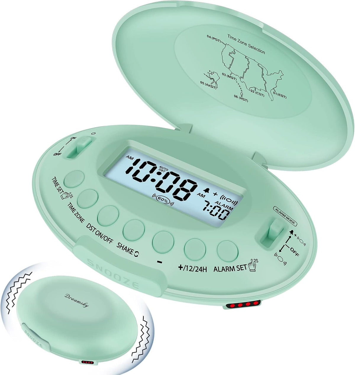 DreamSky Vibrating Alarm Clock for Heavy Sleepers Adults Under Pillow