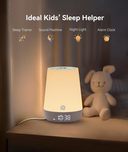 Dreamegg Sound Machine Baby - White Noise Sound Machine Baby With Night Light, Ok to Wake Alarm Clock, 34 Soothing Sounds, Sleep Trainer, Routine Builder, App Control for Kids Nursery Sleeping Bedroom
