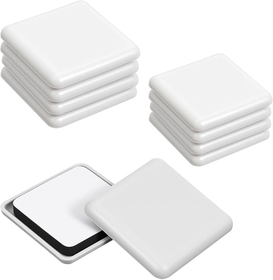 8 Pack Furniture Sliders for Carpet & Hardwood Floors, 1.6" and 2" Square Plastic Self-Adhesive Sliding Pads, Chair Sliders for Wood Floors Heavy Duty - Moving Furniture Easily & Safely (Gray)