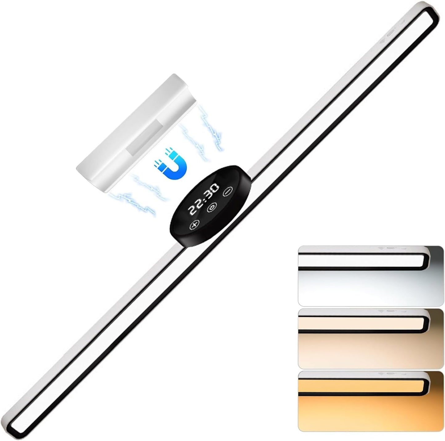 BY-J [2025 Upgraded Version Eye Protection Study Desk Lamp Student Desk Bedside Dressing Table Magnetic Wall-Mounted 42cm Long Cool Light Rechargeable Student Dormitory Children's Reading Light