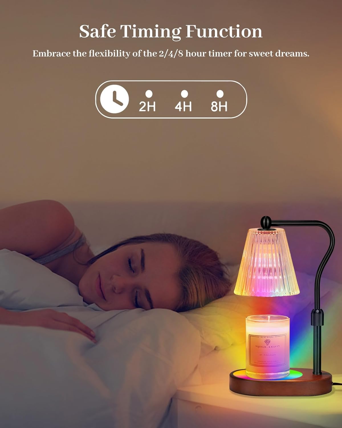 Engpure Candle Warmer Lamp - Candle Warmer Lamp with Timer and Dimmer Adjustable Height,Electric Wax Melt Warmer with 2 Bulbs for Scented Jar Candles Home Decor Mother's Day Gifts, Amber