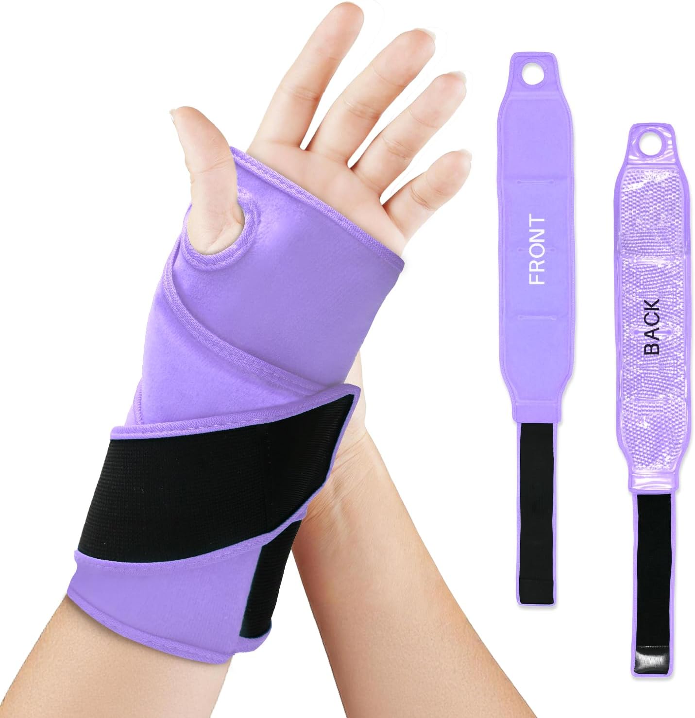 Wrist Ice Pack Wrap for Carpal Tunnel, Gel Ice Packs for Injuries Reusable | for Wrist Hand Foot Ankle Knee Leg Pain Relief, Hot Cold Compress Therapy Bandage Surgery Recovery Gifts Men Women