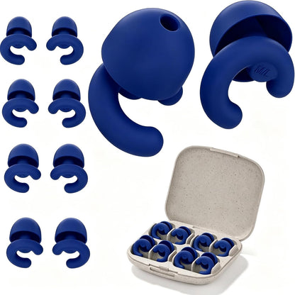 Noise Cancelling Ear Plugs Sleep 50dB NRR Side Sleep Small Ear | ultra soft silicone, reusable one-piece design, 4 sizes included, portable case