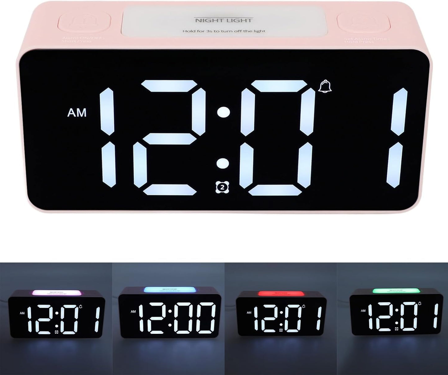 Dioche Loud Alarm Clock with Bed Shaker Digital Bed Shaker Alarm Clock LED Digital Shaking Vibrating for Heavy Sleepers Extra Loud