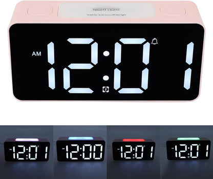 Extra Alarm Clock, Large LED Display Dual Alarm Clock with Bed Shaker, LED Digital Bed Shaking with Corded for Heavy Sleepers