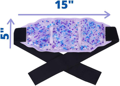 Premium Hot Cold Gel Bead Ice Pack by FOMI Care | Cool Compress for Lower Back, Shoulder, Knee, Bicep, Stomach | Coccyx, Sciatica, Tailbone Pain Relief | Flexible, Reusable Heating Pad | (Blue)