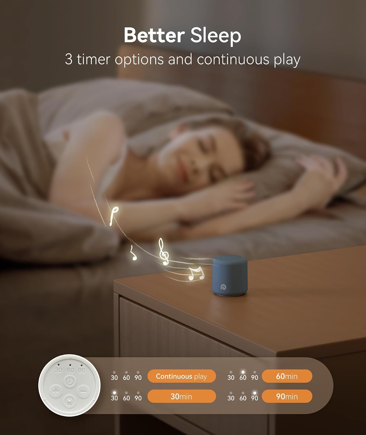 Dreamegg Portable White Noise Machine, 1000mAh Battery, Travel Sleep, Cream | Egg-Sized, 16 Sounds, USB-C, Timer, Baby & Adults, Office Privacy, Gift Use