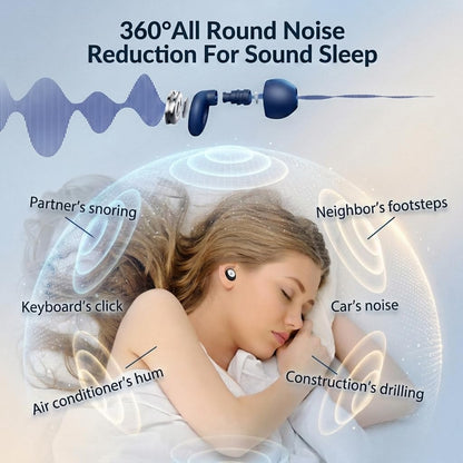 Ear Plugs for Sleep, 50dB Noise Cancelling Ear Plugs for Noise Reduction, Reusable Silicone Sleeping Earplugs for Snoring, Concert, Shooting & Plane Travel with 8 Eartips Case
