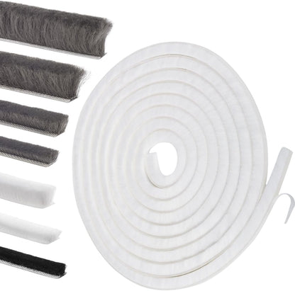 Self-Adhesive Weather Stripping Seal for Doors & Windows – Soundproof Insulation Gap Filler for Sliding, Exterior, Front, and Jamb Frames – 0.2" x 0.35" x 16.5 ft, Gray