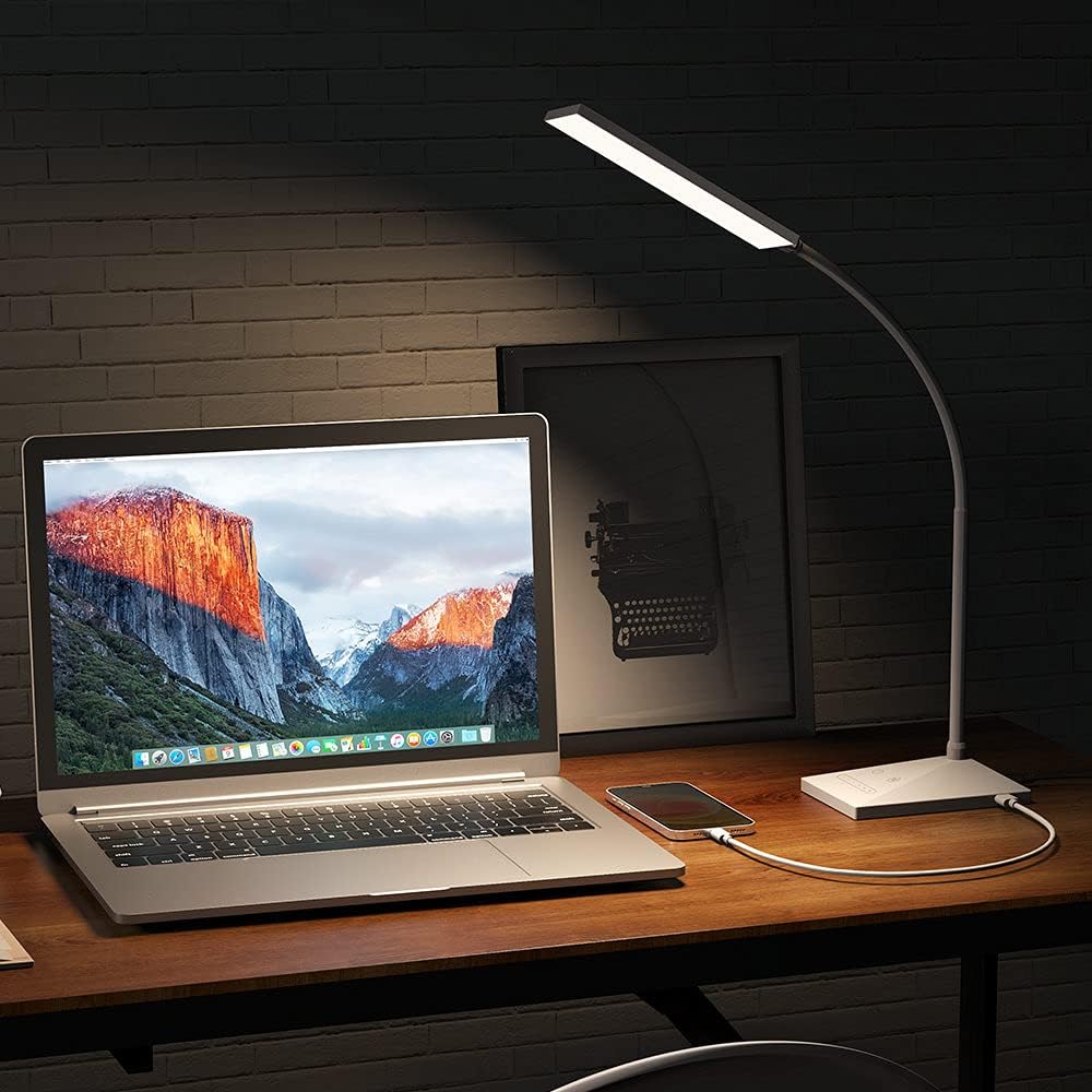 Vansuny Clip on LED Desk Lamp, Eye-Caring USB Reading Light for Home Office