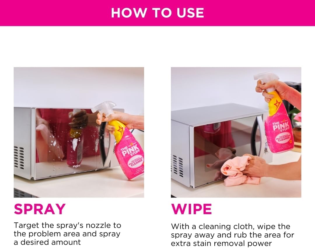 The Pink Stuff Miracle Multi-Purpose Cleaner Spray, 30 fl oz | Now 20% More, All-Purpose Cleaning Solution, For Kitchens, Bathrooms, Floors & More, Cuts Through Grease & Grime, Powerful