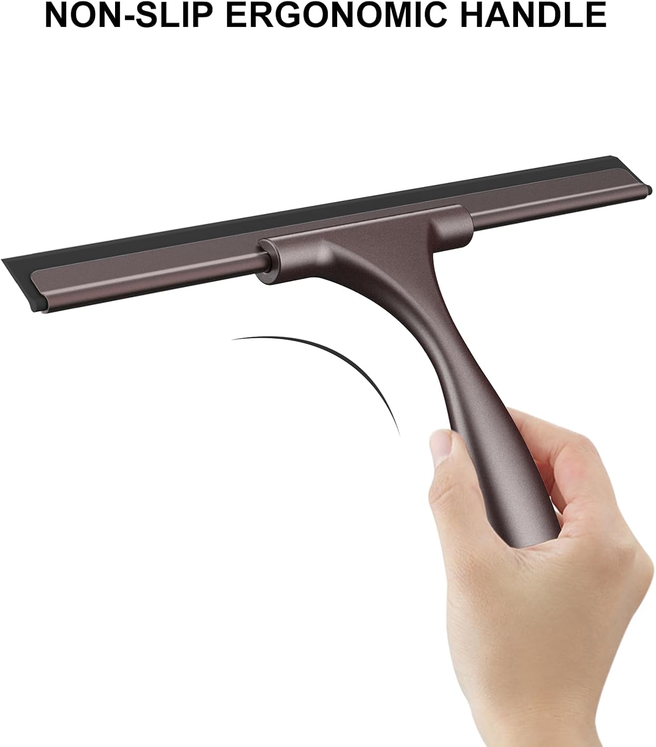 SetSail Squeegee for Shower Glass Door, 10 Inches, Black | Stainless Steel Shower Squeegee for Glass Doors, All-Purpose Window Squeegee for Shower Mirror Bathroom Car Window Cleaning