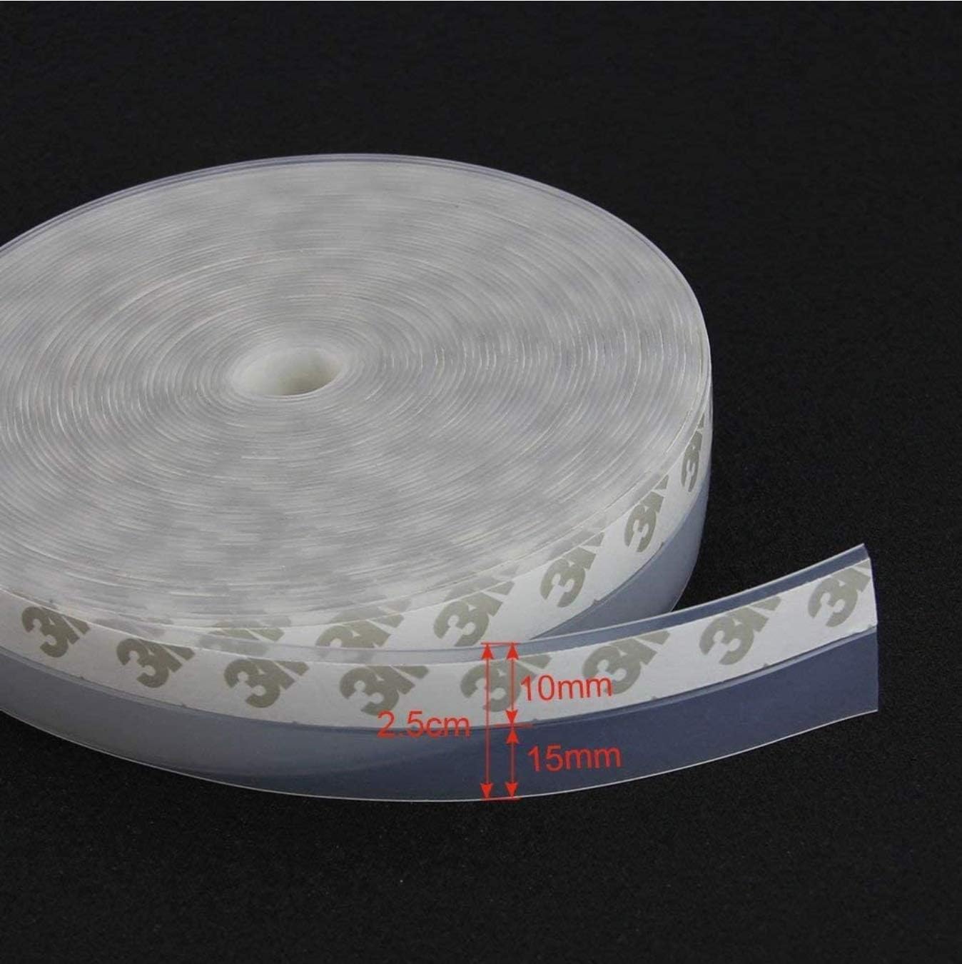 Door Strip Bottom, House and Glass Shower Door Seal Strip for Side of Door(Transparent), 1" x 16.4'