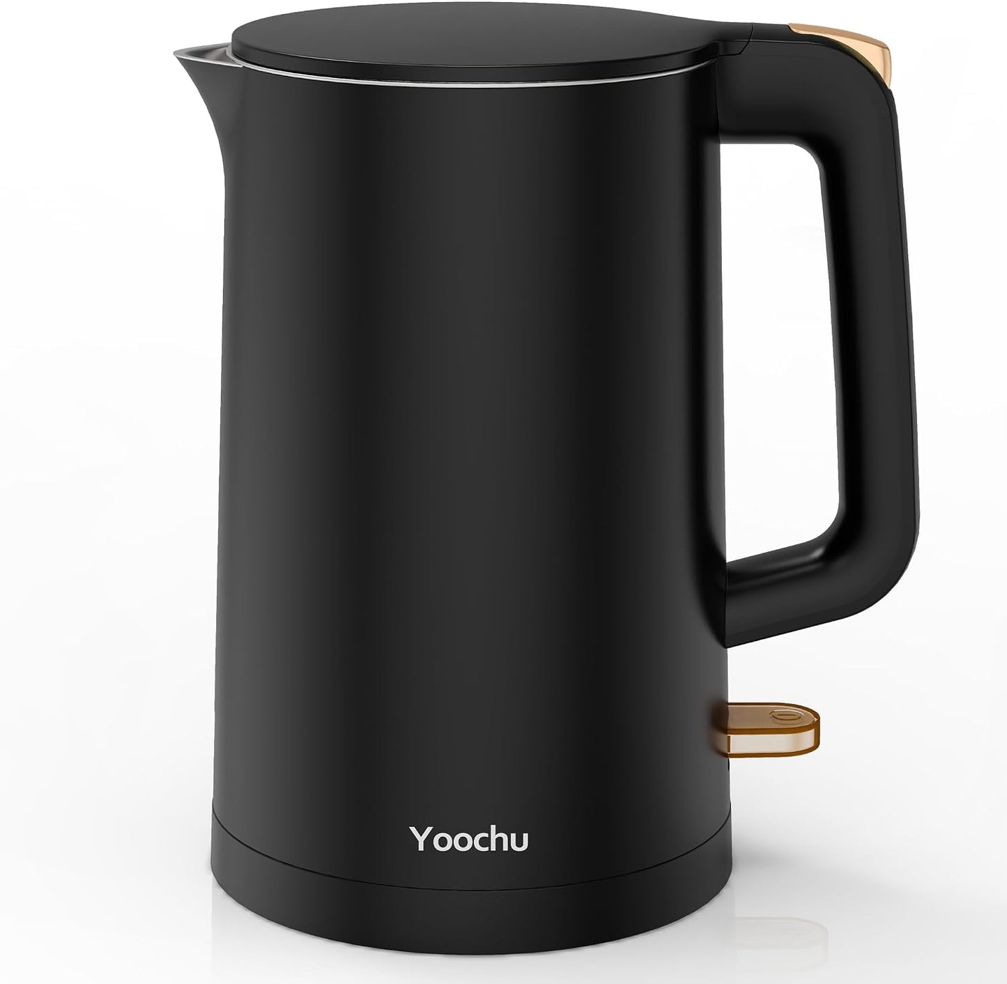 Electric Tea Kettle, 1.7L Stainless Steel Cool Touch Double Wall, Hot Water Boiler, 1500W Fast Boiling, Boil Dry Protection, BPA-Free, Black