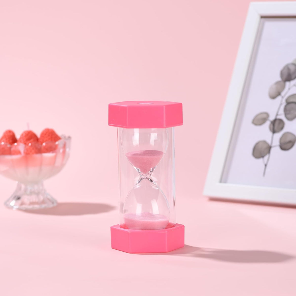 Colorful Sand Timers, Hourglass Sand Timers 5 Min Sandglass Timer with Protective Cover for Toothbrush Timer Games Classroom Home Office Cooking(Blue+5Min)