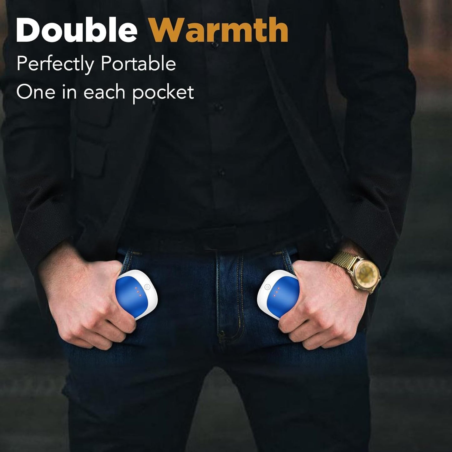 Lerat 2 Pack Hand Warmers Rechargeable, Portable Electric Hand Warmers Reusable, Portable Pocket Heater, Gifts for Men Women Kids, Hunting, Golf, Camping Accessories