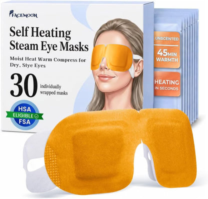 30 Pack Self-Heating Steam Eye Masks for Dry Eyes: Moist Heat Warm Compress