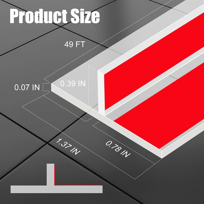 ToLanbbt T-Shaped Door Draft Stopper 1.97 in x 20 FT Silicone Weather Stripping Door Seal Double-Sided Adhesive Draft Seal Tape for Doors Windows and Shower Glass Gaps, Side, Frame, Clear