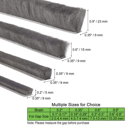 Self-Adhesive Weather Stripping Seal for Doors & Windows – Soundproof Insulation Gap Filler for Sliding, Exterior, Front, and Jamb Frames – 0.2" x 0.35" x 16.5 ft, Gray