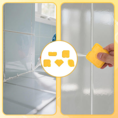 10pcs Silicone Cramer Spreader Caulking Tool Kit, Sealant Profiling Finishing Smoothing Tool Caulk Remover Grout Scraper Mastic Applicator for Kitchen Bathroom Floor Window Sink (Yellow)