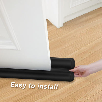 MAXTID Under Door Draft Stopper for Bottom of Doors 38" Black | Door Blocker Noise Reduce Light Cold Air Guard Breeze Sound Proof Door Sweep Door Seal Insulation Strip Gap Filler