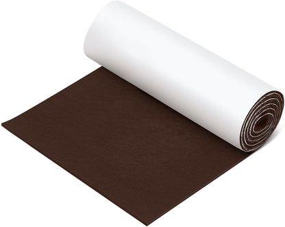 Fullhawl Large Felt Furniture Pads 8 x 60 Inch Non Slip Self Adhesive Heavy Duty Cuttable Strip Roll Felt Sheet Tape for Protecting Hardwood Floors Chair Wall, White