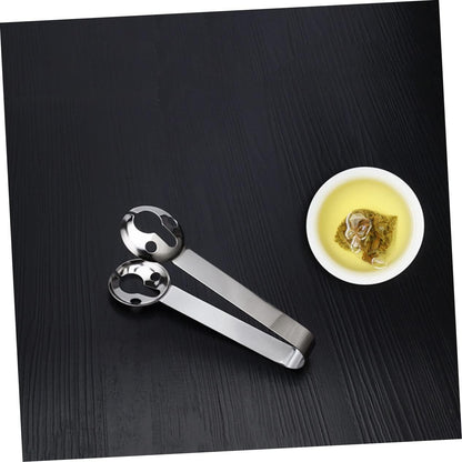 Mikinona 2pcs Stainless Steel Tea Bag Holder Strainer Heat Resistant Tea Tools for Slotted Spoon Squeezer Kitchen Accessories