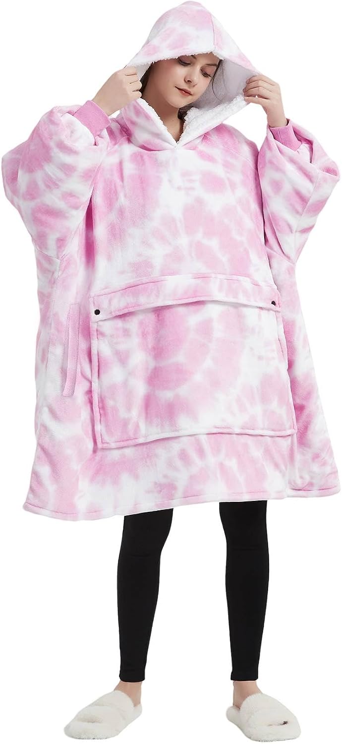 Wearable Blanket Hoodie for Adults With Pocket Strawberry Hoodie | Sherpa, Fuzzy Blanket Hoodie, Oversized Sweatshirt Blanket, Kangaroo Pouch, Cute Birthday Gifts for Sister, Cute Stuff