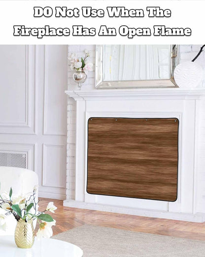 Brown Wooden Board Magnetic Fireplace Cover, Fireplace Draft Blocker, Simple Vintage Country Wood Grain Fireplaces Blanket for Heat Loss/Cold Air, Fireplaces Draft Stopper Cover for Inside 39"x32"