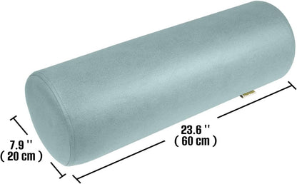 2 Pack Neck Roll Pillow, High-Density Foam Cylinder Bolster Pillow for Neck, Back & Lumbar Support, Ergonomic Round Pillow for Side Sleepers, Sleeping, Removable Washable Cover (7.9''x23.6'' Orange)