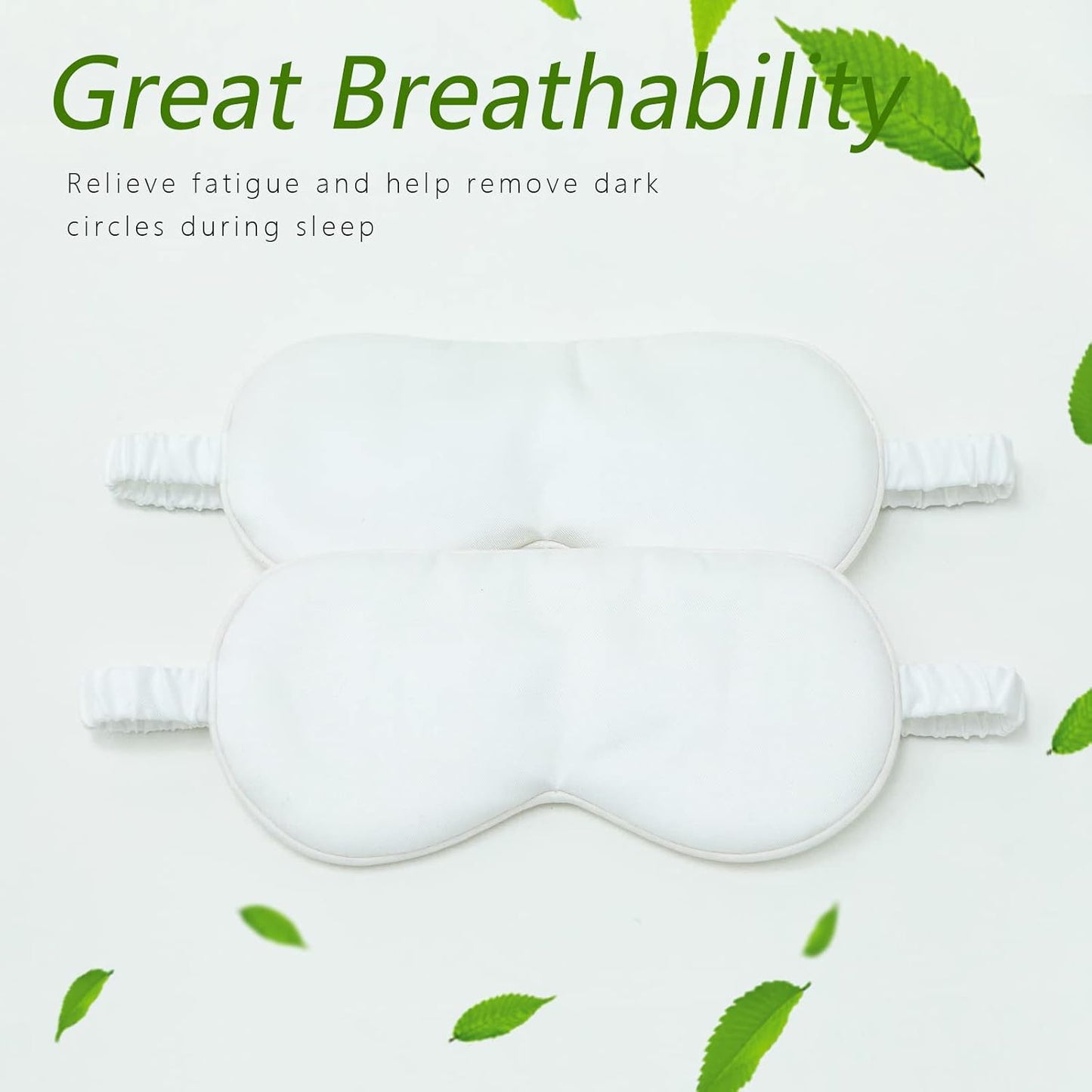 HBHLFZ Sleep Mask 2 Pack - Bamboo Viscose Fiber Sleeping Eye Mask - with Elastic Band/Headband - Comfort Sleeping Shade - for Nighttime Sleeping, Traveling & Napping（Pink，Green）