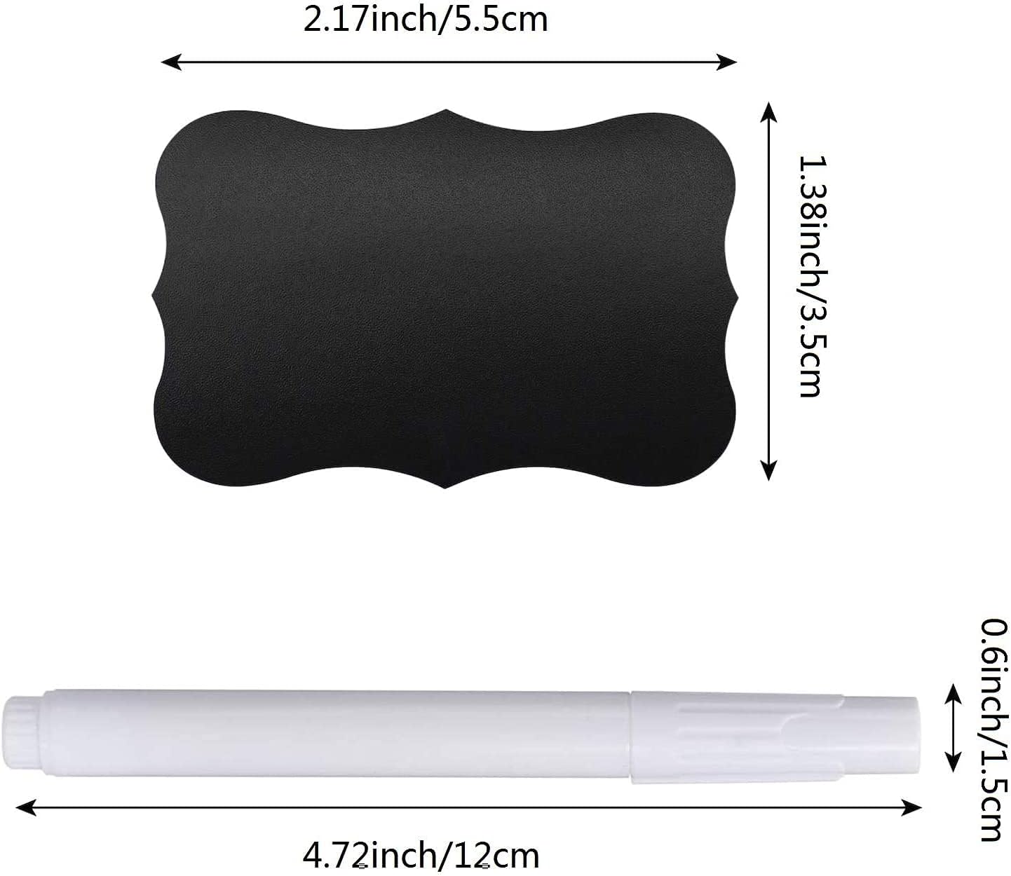 Wavy Shape Chalkboard Labels,Erasable Reusable Blackboard Stickers with 1 Liquid Chalk Pen,150 Pieces,for Jars, Spice, Craft, Home, Kitchen, Parties Decoration, Craft Rooms, Weddings