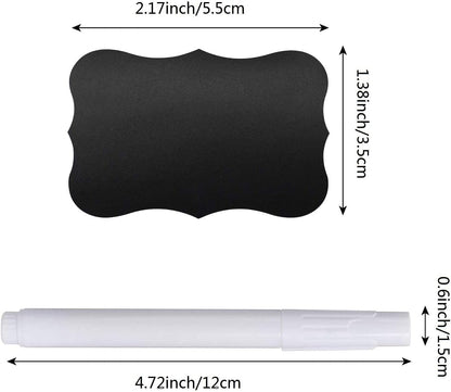 Wavy Shape Chalkboard Labels,Erasable Reusable Blackboard Stickers with 1 Liquid Chalk Pen,150 Pieces,for Jars, Spice, Craft, Home, Kitchen, Parties Decoration, Craft Rooms, Weddings