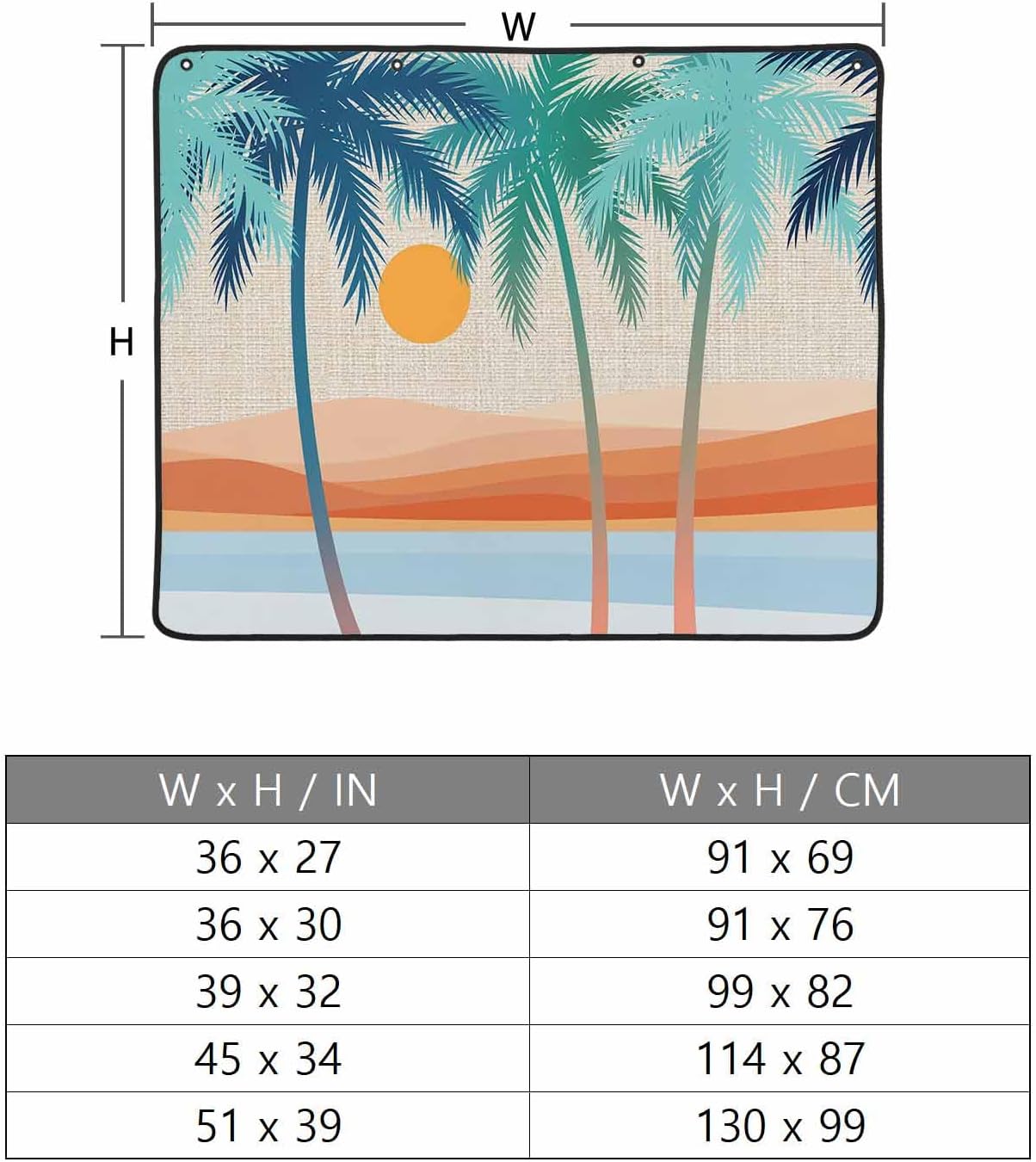 Magnetic Fireplace Cover Boho Summer Beach Fireplace Screen Decorative Mount Coconut Tree Bohemian Insulation Fireplaces Blocker Save Energy Fireplaces Draft Stopper Covers for Living Room 45x34