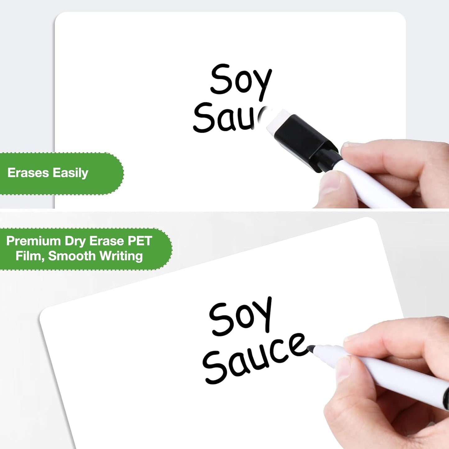 SVNOOC Multi-Use Label Stickers Dry Erase Sticky Notes, Labels for Storage Bin, Wall, Refrigerator, Home, Office, Classroom Use 4x6 inches (6 Pack)