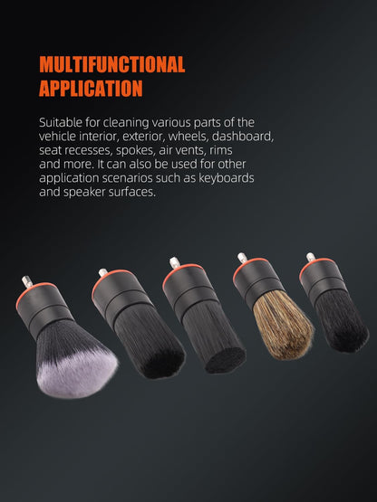 SPTA Drill Brush Attachment, 5 Pcs Mixed Hair Drill Brush Head Set, Auto Detail Set, Replacement Car Detail for Cleaning Interior or Exterior, Used on Electric, Electric Driver