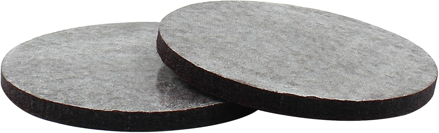 48 Pcs 1-1/2"/38mm Felt Furniture Pads Brown Round | Self Adhesive, 5mm Thick, Anti Scratch Floor Protectors, For Furniture Feet Chair Legs