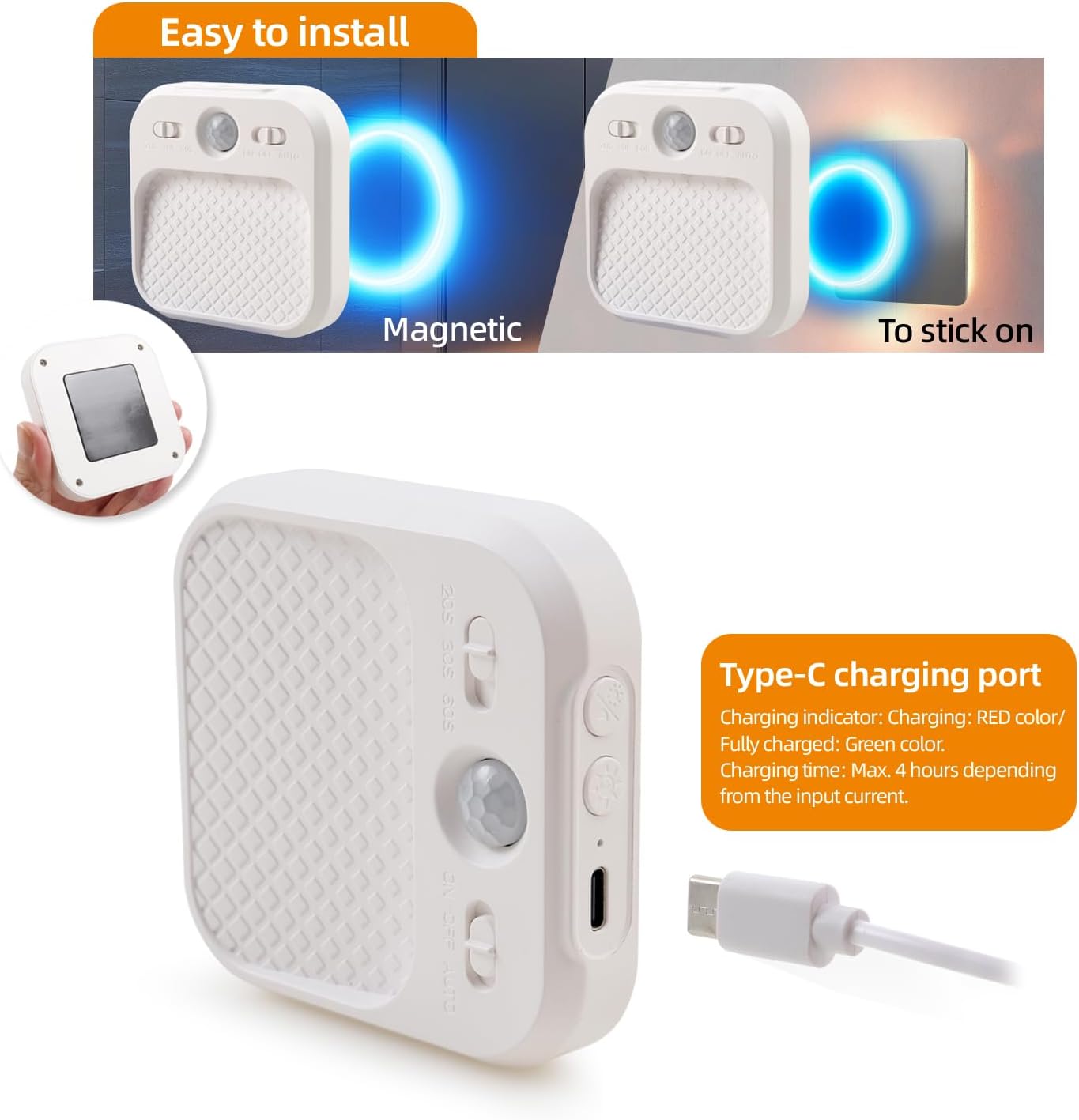 DAMI Motion Sensor Night Lights Rechargeable with Timer, Battery Cabinet Light with 3 Color Temperatures Stepless Dimming, Magnetic Closet Light for Travel, RV, Cruise Essentials 2026