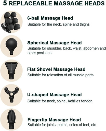 Massage Gun with Extension Handle, 2-in-1 Back Massager Gun