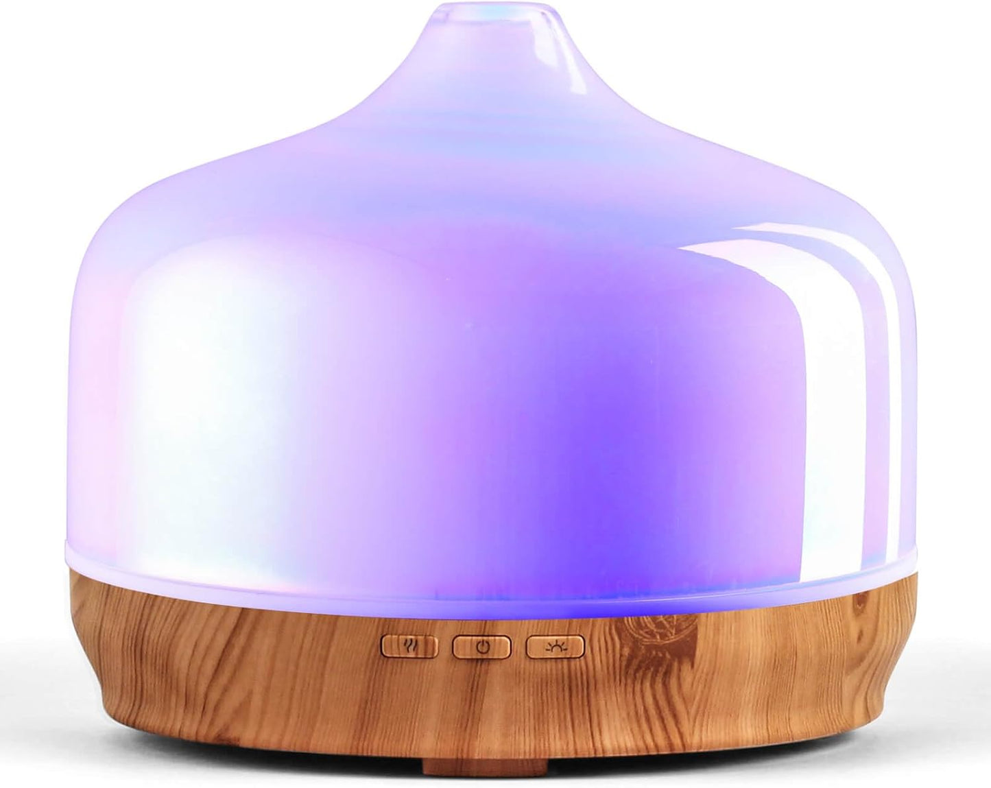 Porseme 500ml Glass Essential Oil Diffuser Aromatherapy Ultrasonic Cool Mist Humidifier 15-21 Running Hours Waterless Auto-Off Air Diffusers for Sleeping Yoga Working Spa(Light Blue)