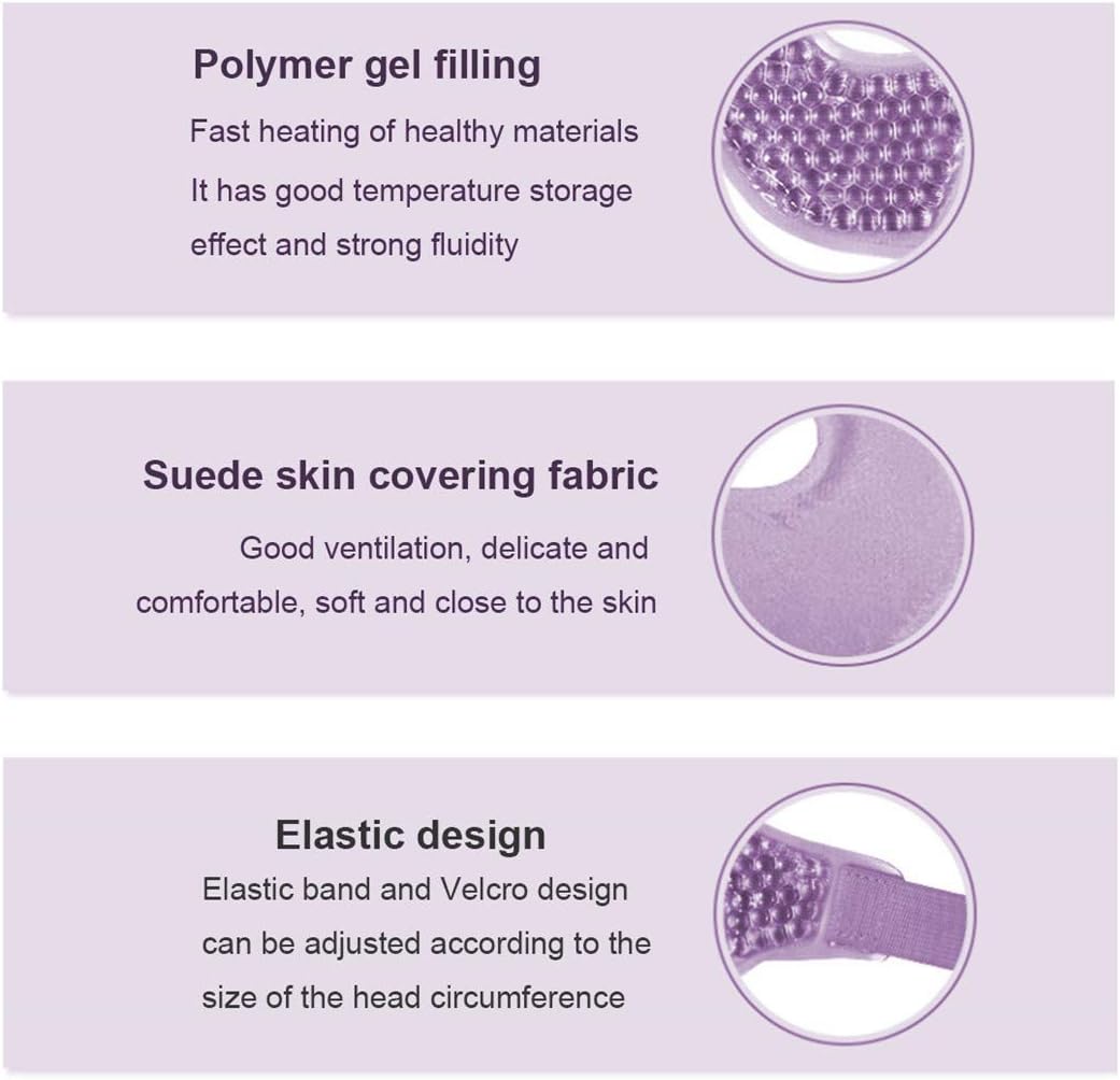 Cooling Gel Eye Mask with Eye Holes, 2 PCS Cold Eye Packs for Puffiness & Swelling, Reusable Hot Cold Compress Heat Ice Gel Pack, Purple and Pink