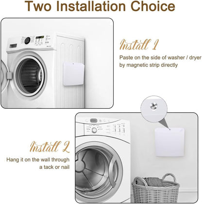 Picowe Magnetic Laundry Storage, Large Lint Holder Bin, Space-Saving Trash Container Hanging on Dryer, Washer or Wall Mount (Gray White)