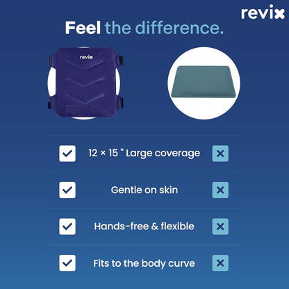 REVIX Hip Ice Pack Wrap with Straps, Reusable Gel Cold Compression for Hip Replacement, Soft Plush Lined Cold Packs for Sciatic Nerve Discomfort Relief