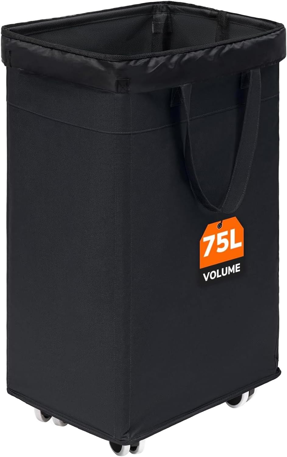 CHICVITA 75L Large Rolling Laundry Basket with Wheels & Wash Bag, Grey | Collapsible design saves space for corner dorms. Removable wash bag for easy laundry transport
