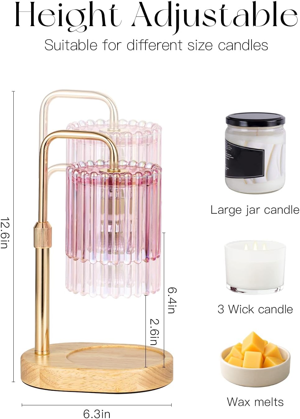 Candeldo Candle Warmer Lamp with Timer: Black Wax Melt Warmer