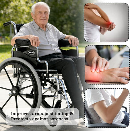 EDWERD Elderly Wheelchair Armrest Pad - Mobility Scooter Elbow Pillow Tray Soft Cushion Memory Foam Arm Stabilizer Accessories, 1PCS