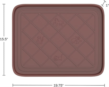 All-Weather Boot Tray - Water-Resistant Plastic Mud Pan, Pet Food Tray, and Outdoor or Indoor Shoe Mat for Entryway by Stalwart (Black)