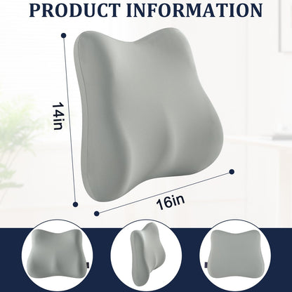 Lumbar Support Pillow for Office Chair Memory Foam Lumbar Cushion with Removable Cover Soft Back Support Pillow Suitable for Car, Couch, Gaming, Dark Blue